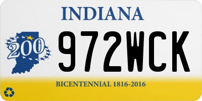 IN license plate 972WCK