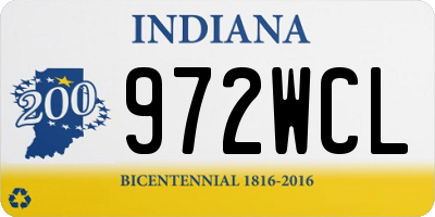 IN license plate 972WCL