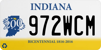IN license plate 972WCM