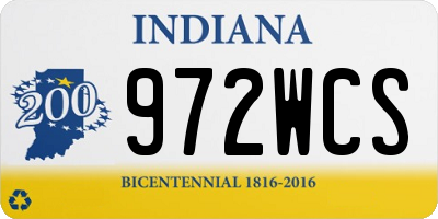 IN license plate 972WCS