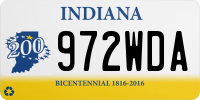 IN license plate 972WDA