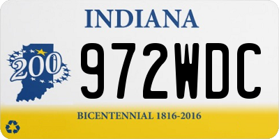IN license plate 972WDC