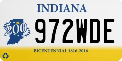 IN license plate 972WDE