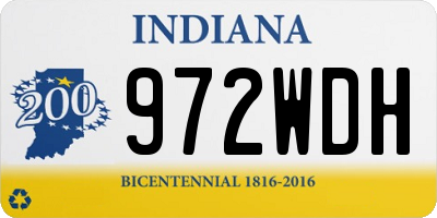 IN license plate 972WDH