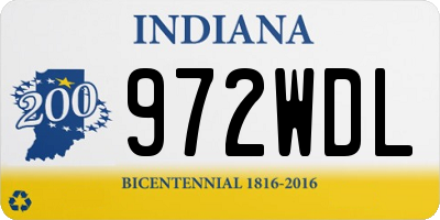 IN license plate 972WDL