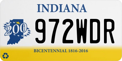 IN license plate 972WDR