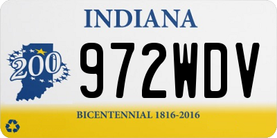 IN license plate 972WDV