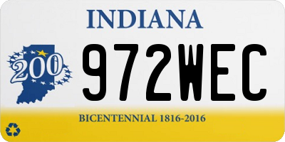 IN license plate 972WEC