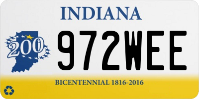 IN license plate 972WEE