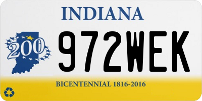 IN license plate 972WEK