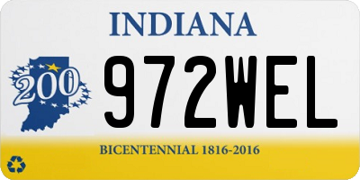 IN license plate 972WEL