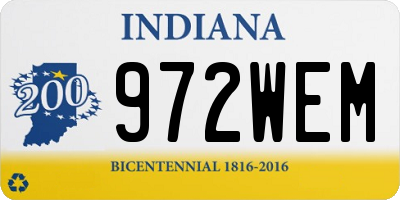 IN license plate 972WEM