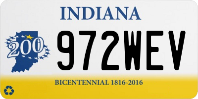 IN license plate 972WEV
