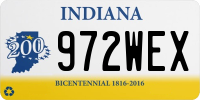 IN license plate 972WEX