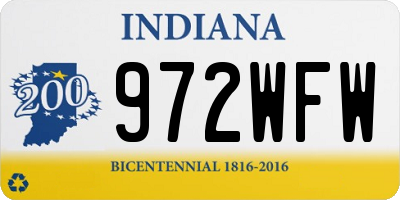IN license plate 972WFW