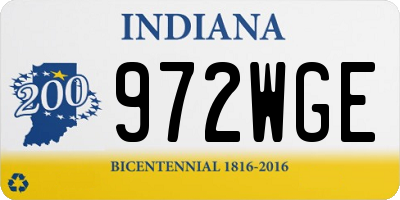 IN license plate 972WGE