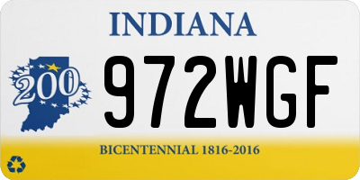 IN license plate 972WGF