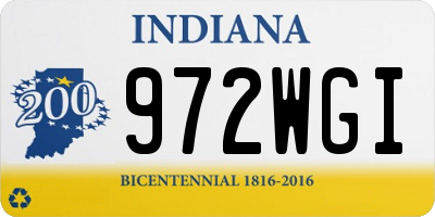 IN license plate 972WGI