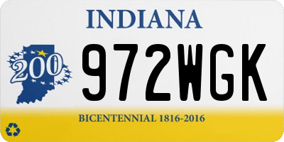 IN license plate 972WGK