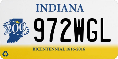 IN license plate 972WGL