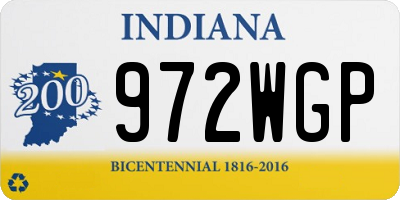 IN license plate 972WGP