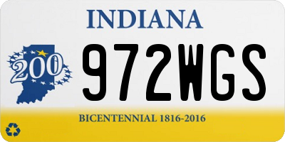 IN license plate 972WGS
