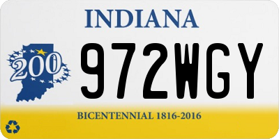 IN license plate 972WGY