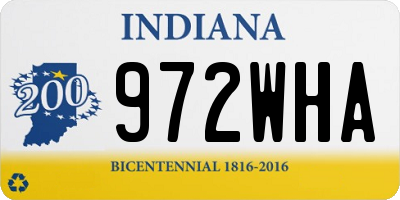 IN license plate 972WHA