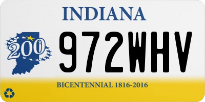 IN license plate 972WHV
