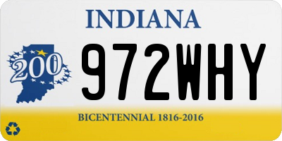 IN license plate 972WHY