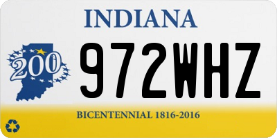 IN license plate 972WHZ