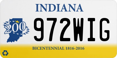IN license plate 972WIG
