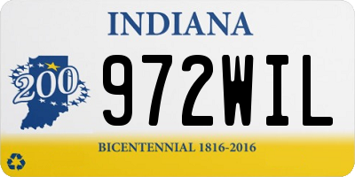 IN license plate 972WIL