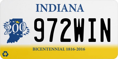 IN license plate 972WIN