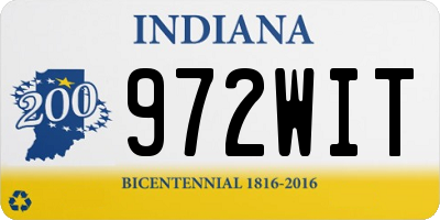 IN license plate 972WIT