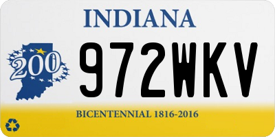 IN license plate 972WKV