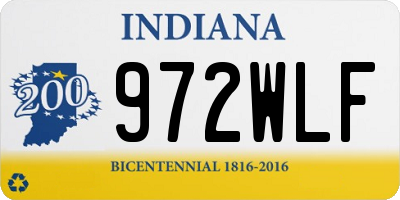 IN license plate 972WLF