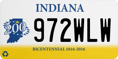 IN license plate 972WLW