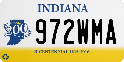 IN license plate 972WMA