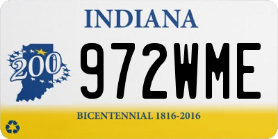 IN license plate 972WME