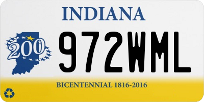 IN license plate 972WML