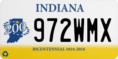 IN license plate 972WMX