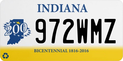 IN license plate 972WMZ