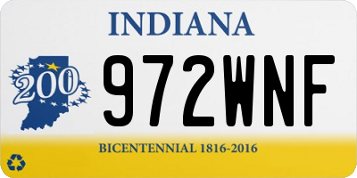IN license plate 972WNF