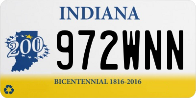 IN license plate 972WNN