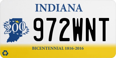 IN license plate 972WNT