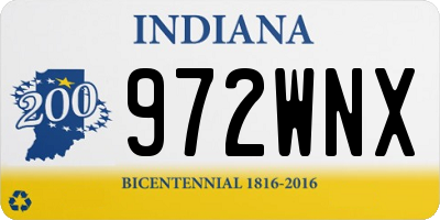 IN license plate 972WNX