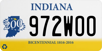 IN license plate 972WOO