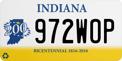 IN license plate 972WOP