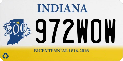 IN license plate 972WOW